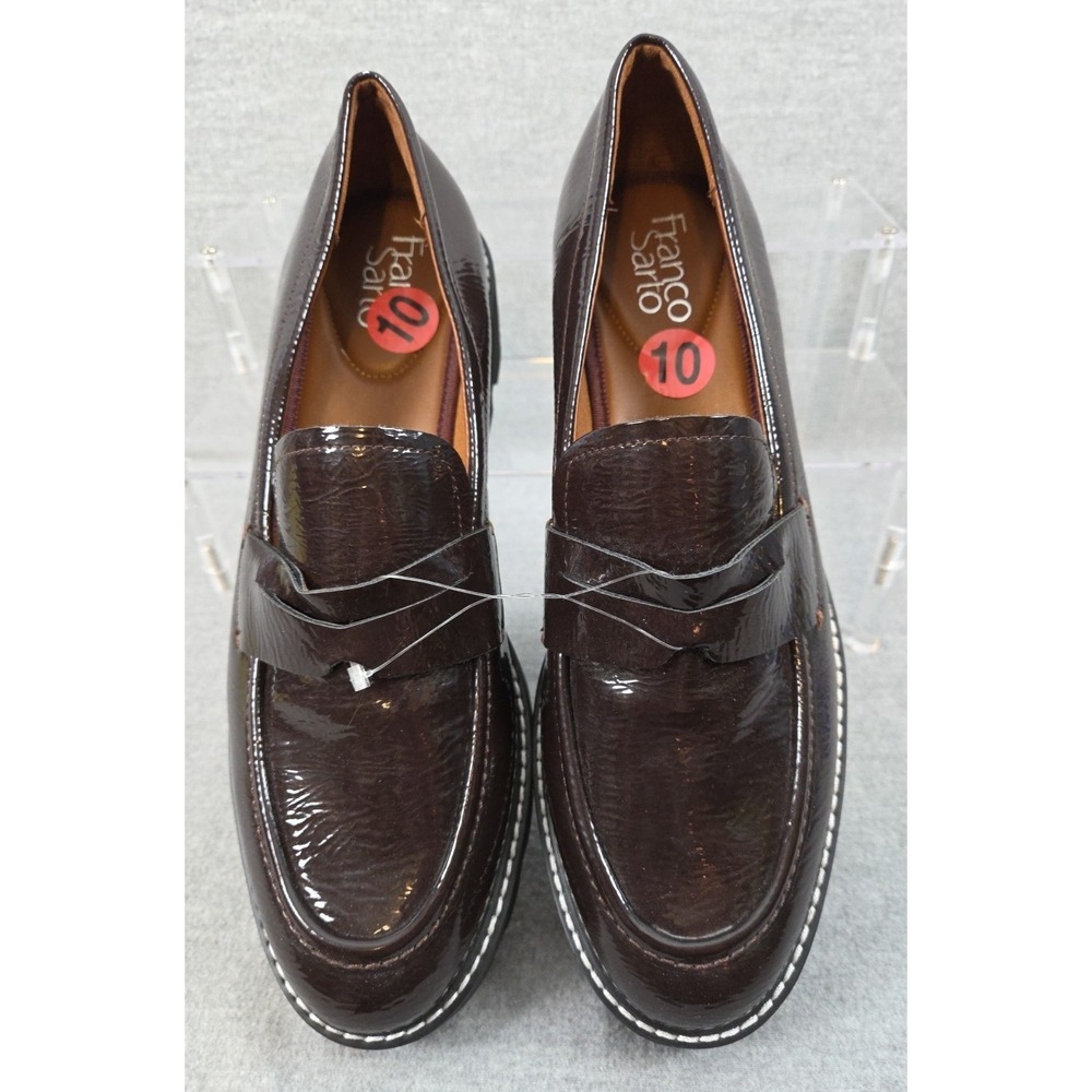 Franco Sarto Dark Brown Patent Loafers